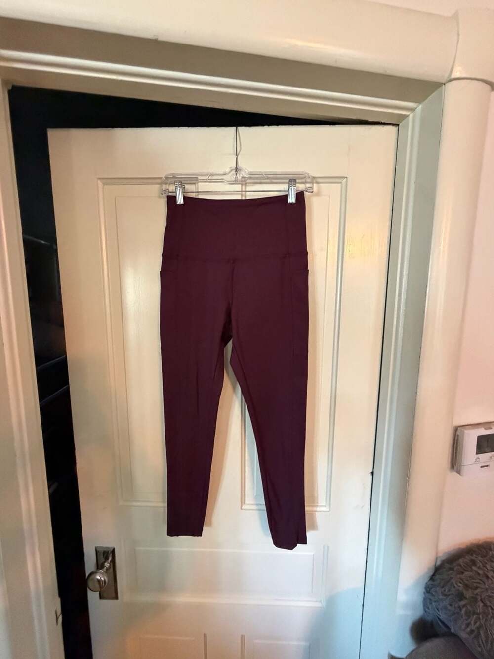 Danskin Leggings Size S Burgundy High Waisted Pocket Activewear